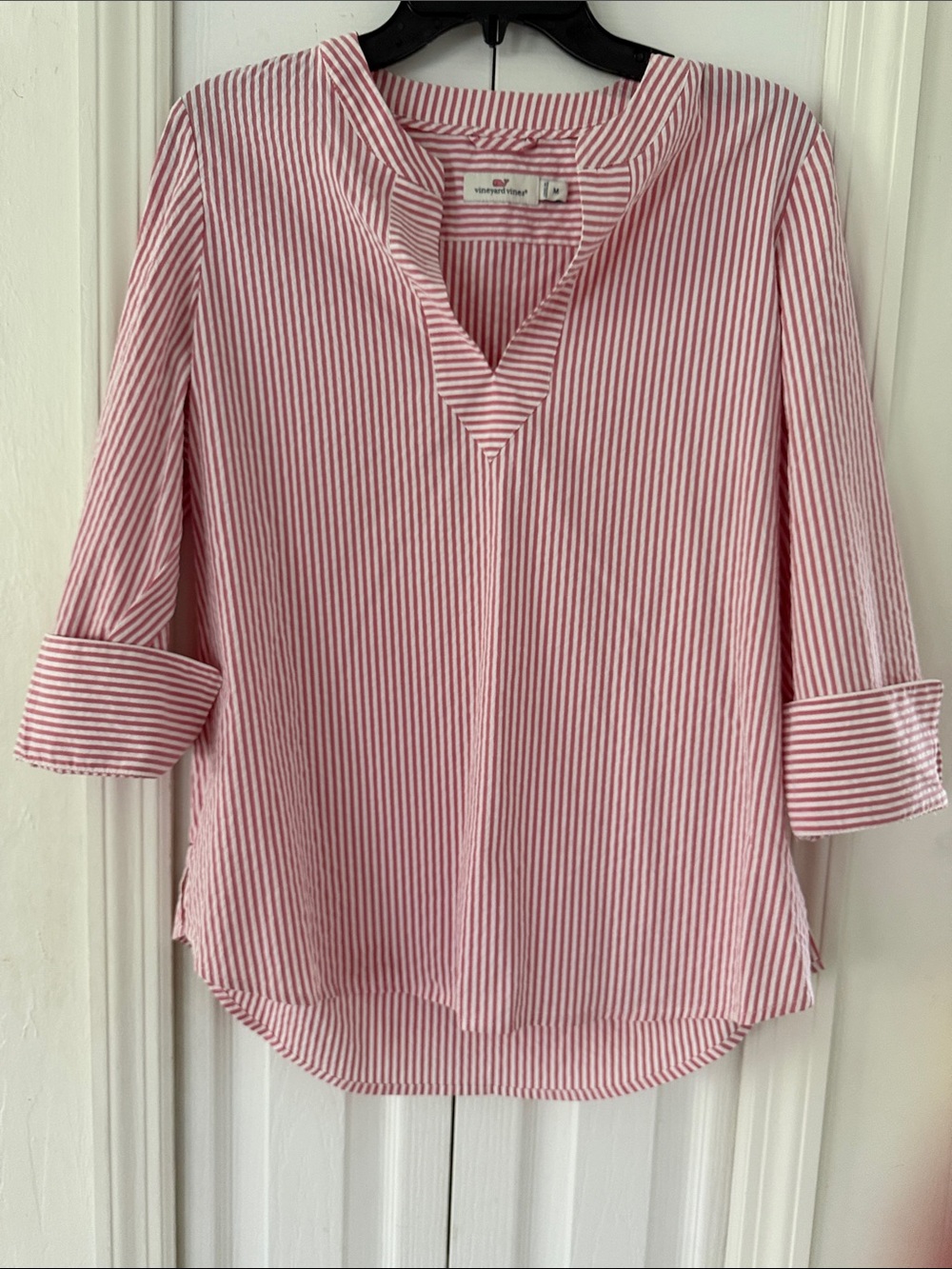 Vineyard Vines Pink Seersucker Tunic Top